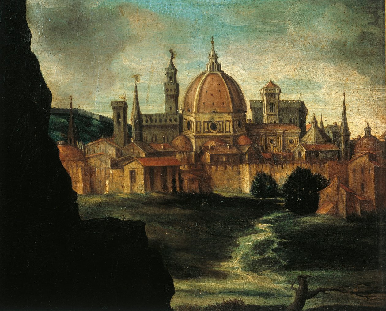 Portret księcia Aleksandra Medyceusza, Szczegół: miasto Florencja, autorstwa Giorgio Vasari autorstwa Giorgio Vasari