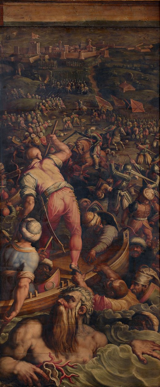 Pogrom Turków pod Piombino, 1563-1565 autorstwa Giorgio Vasari