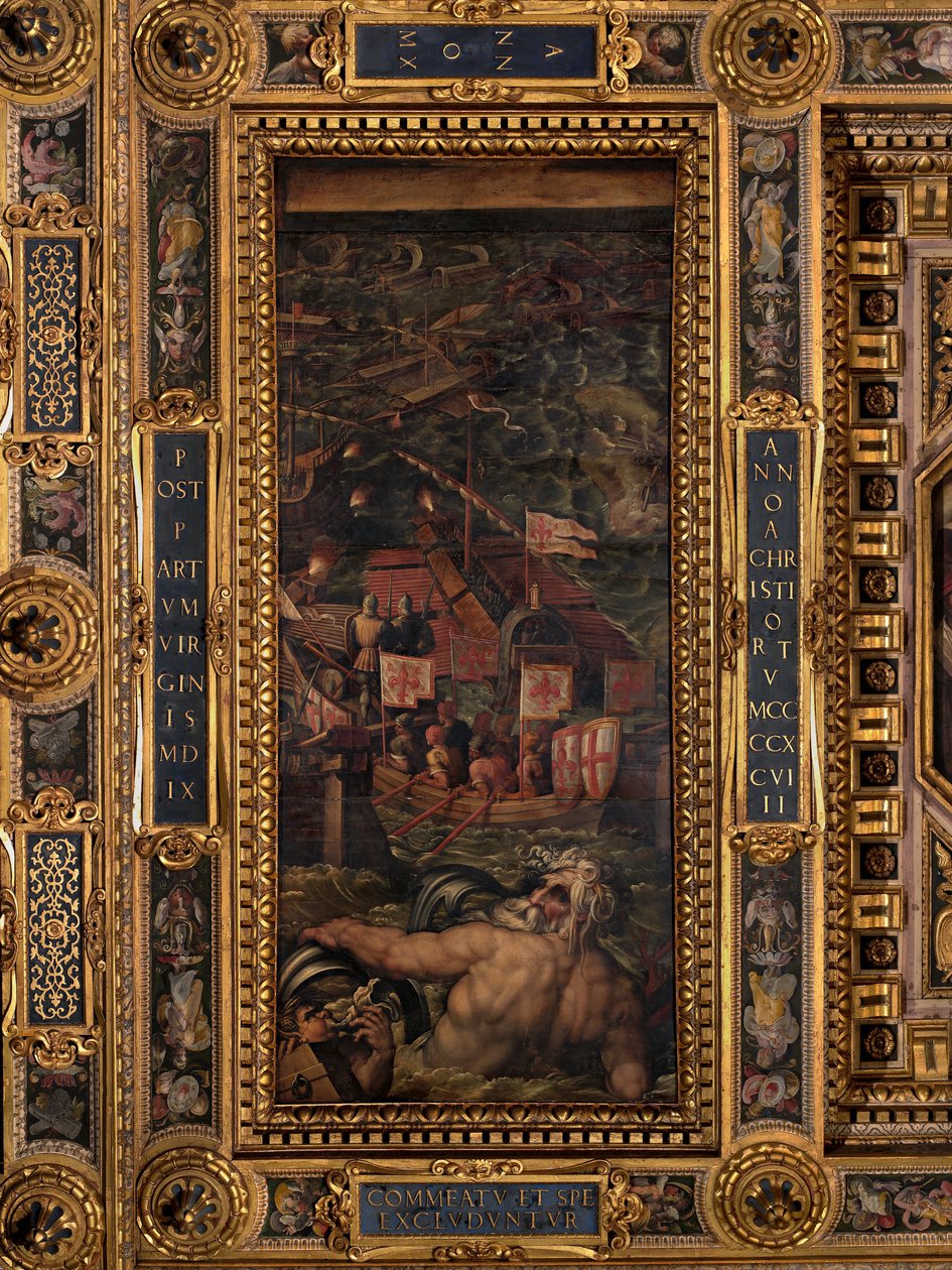 Bitwa morska między Florentyńczykami a Pizanami autorstwa Giorgio Vasari