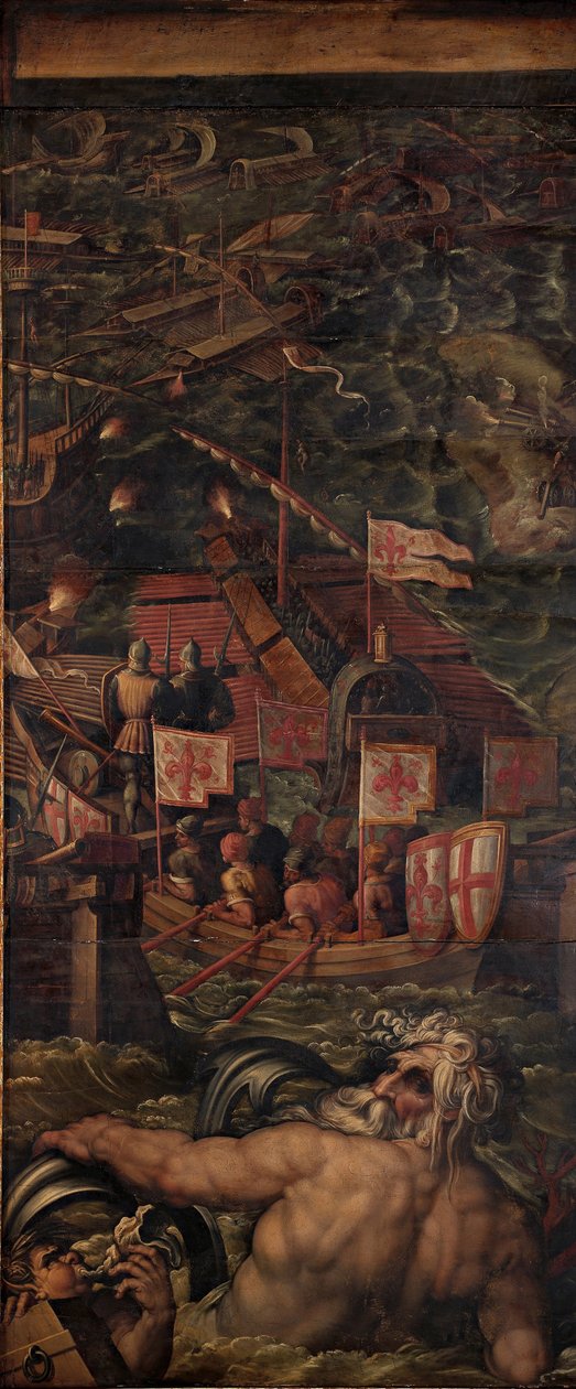 Bitwa morska między Florentyńczykami a Pizanami, 1563-1565 autorstwa Giorgio Vasari