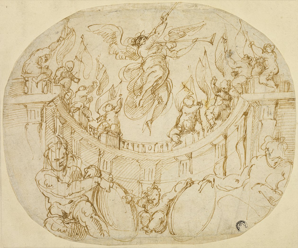 Studium do Alegorii Dwóch Kwartałów Florencji autorstwa Giorgio Vasari
