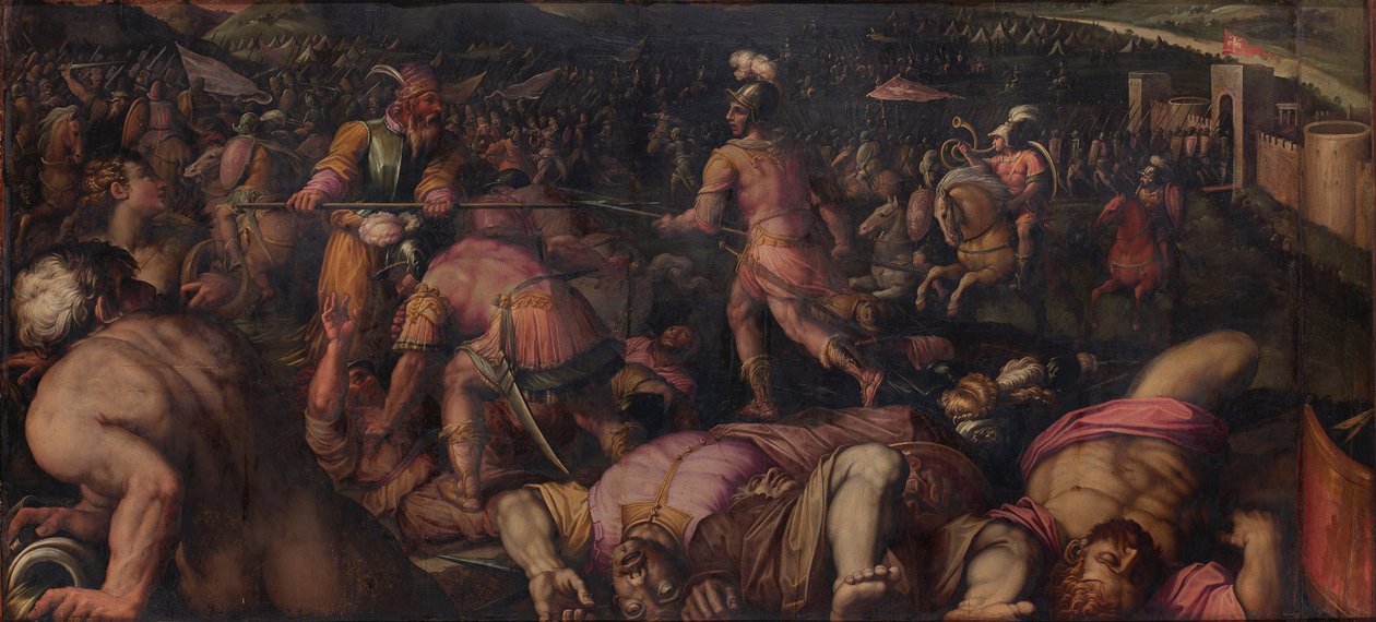 Bitwa przeciwko Radagaisus pod Faesulae w 406, 1563-1565 autorstwa Giorgio Vasari