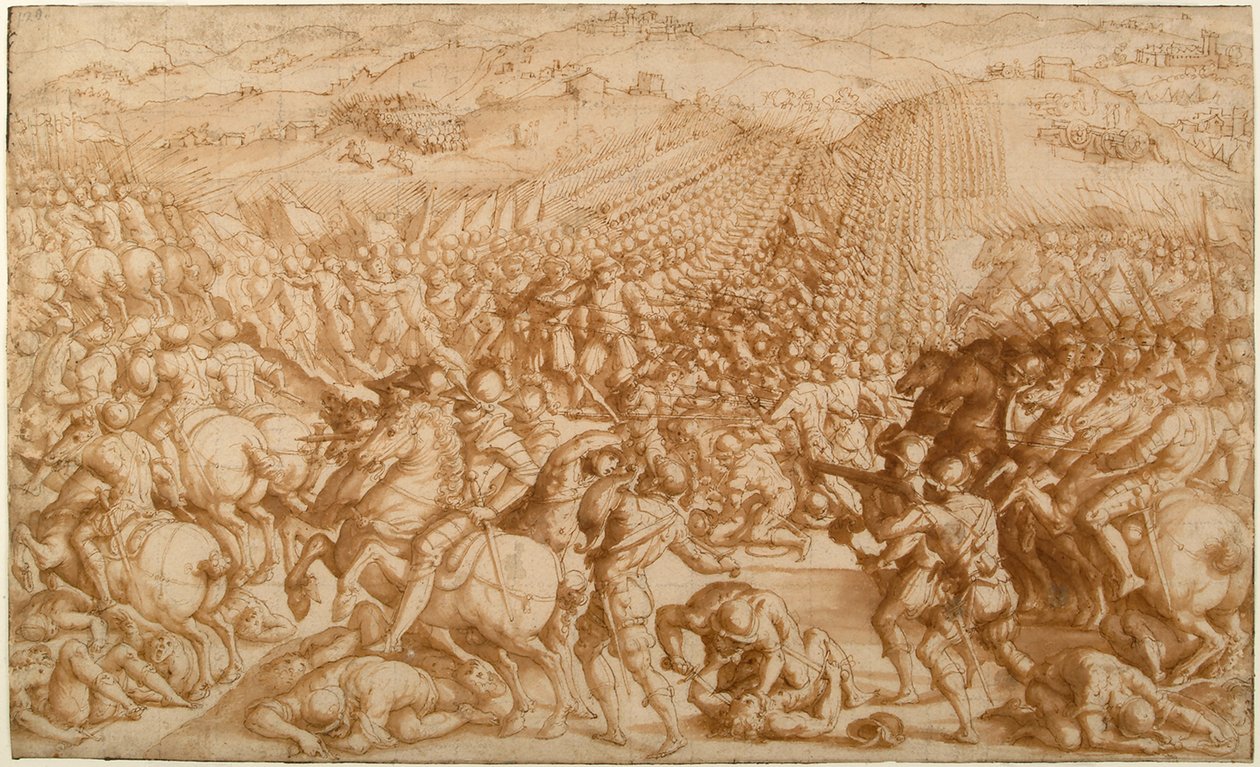 Bitwa pod Marciano, 1570 autorstwa Giorgio Vasari
