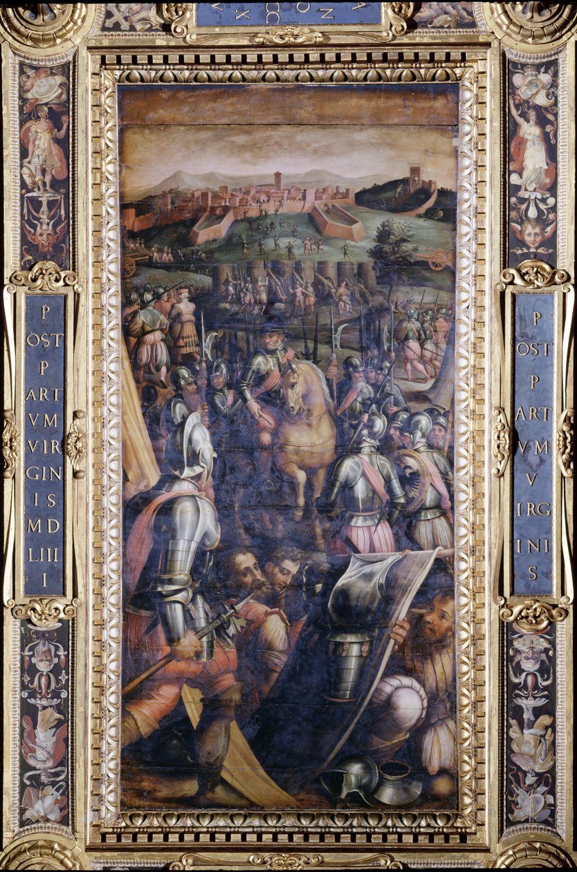 Schwytanie Casole z sufitu Salone dei Cinquecento, 1565 (panel) autorstwa Giorgio Vasari