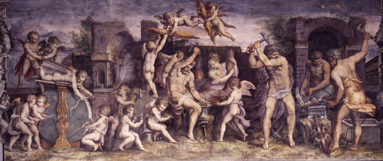 Kuźnia Wulkana, 1556-1557 autorstwa Giorgio Vasari