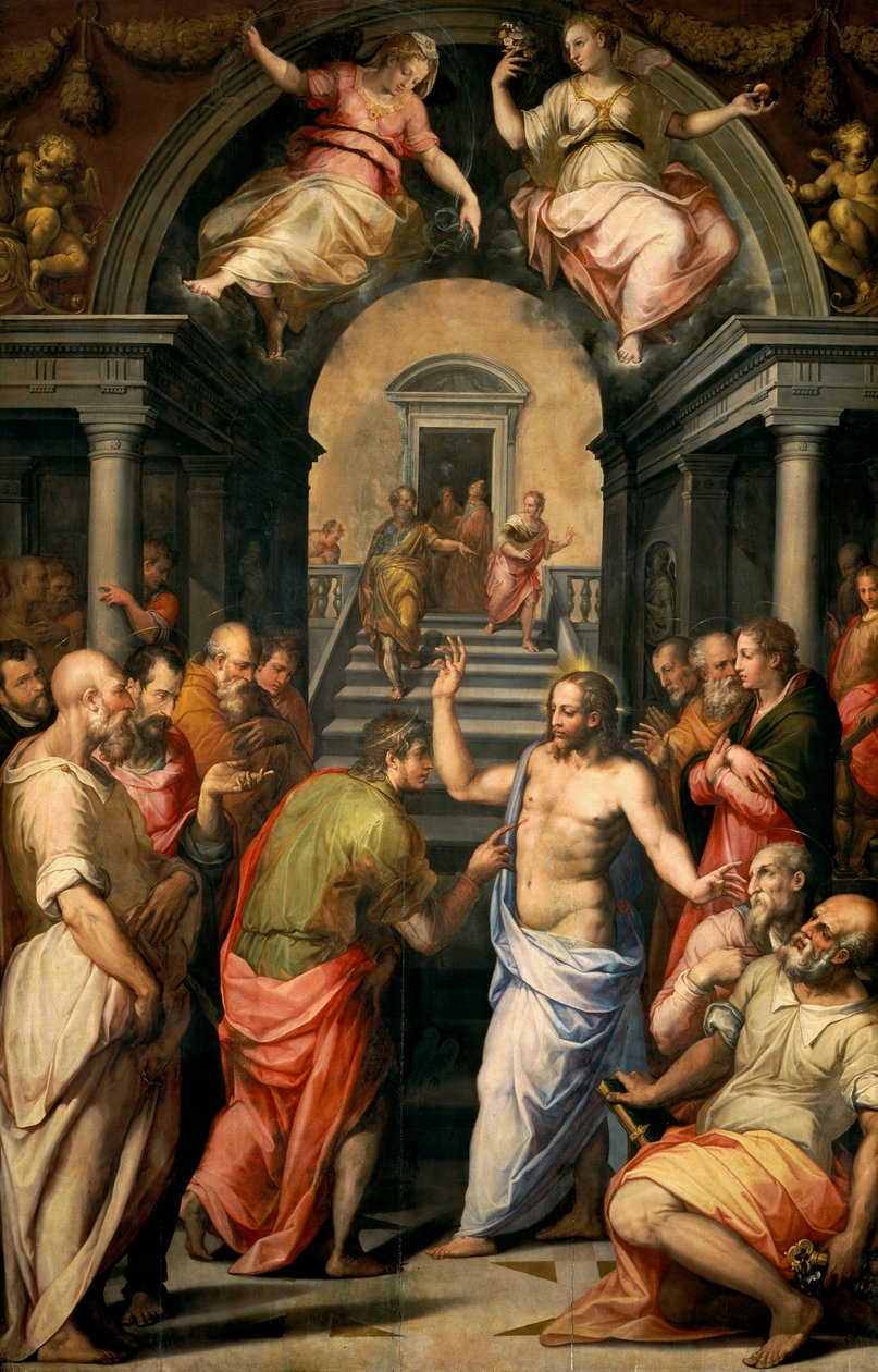 Niedowierzanie św. Tomasza, 1572 autorstwa Giorgio Vasari