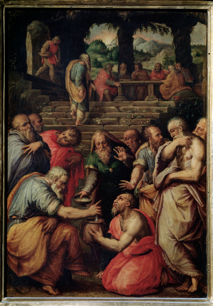Prorok Elizeusz - olej na desce, ok.1566 autorstwa Giorgio Vasari