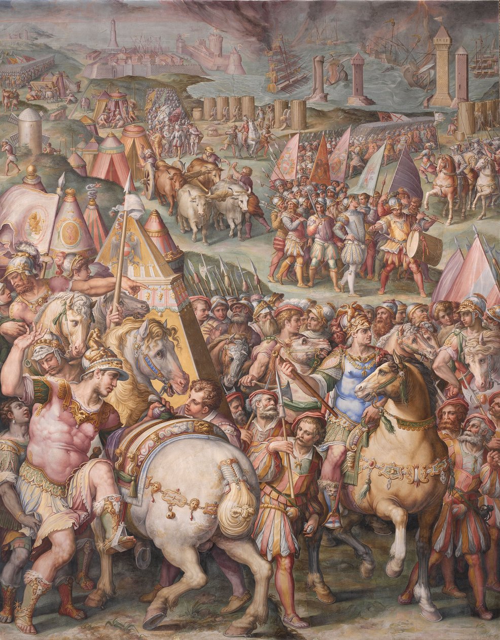 Cesarz Maksymilian znosi oblężenie Livorno, 1568-1571 autorstwa Giorgio Vasari