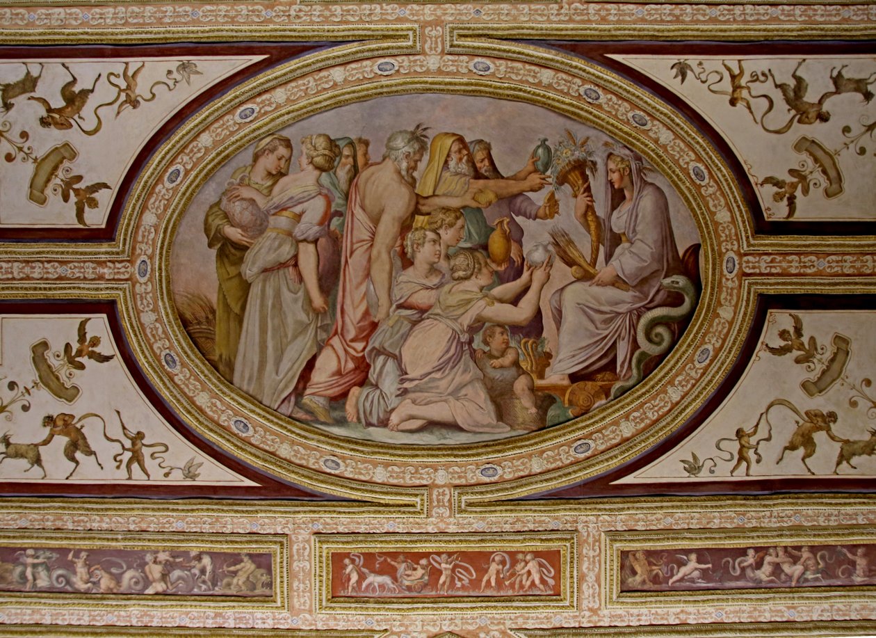 Mit Ceres, fragment stropu Altoviti, fresk z 1553 r autorstwa Giorgio Vasari
