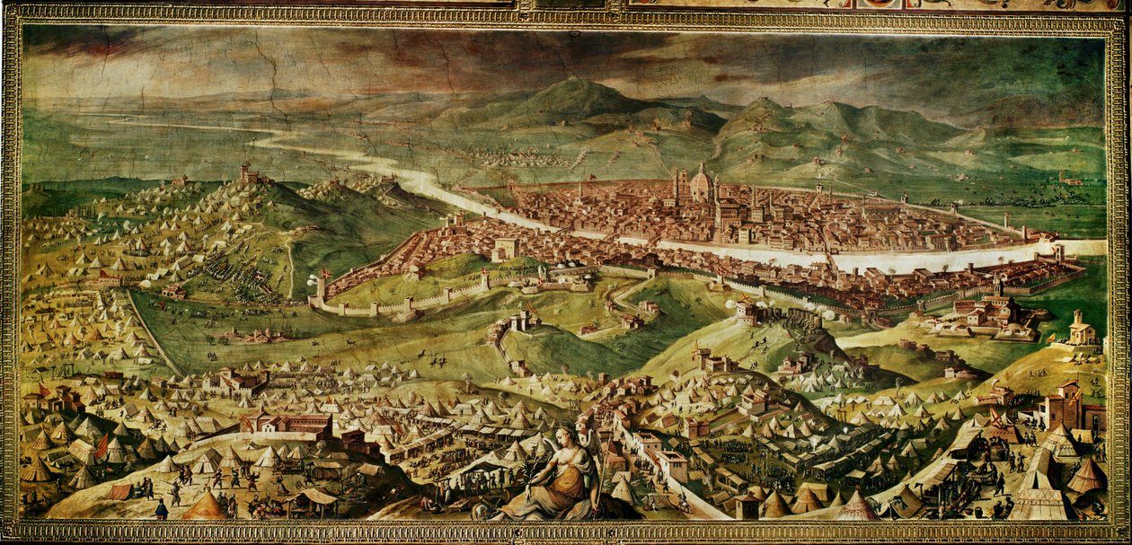 Widok na Florencję. Fresk ... (fresk) autorstwa Giorgio Vasari