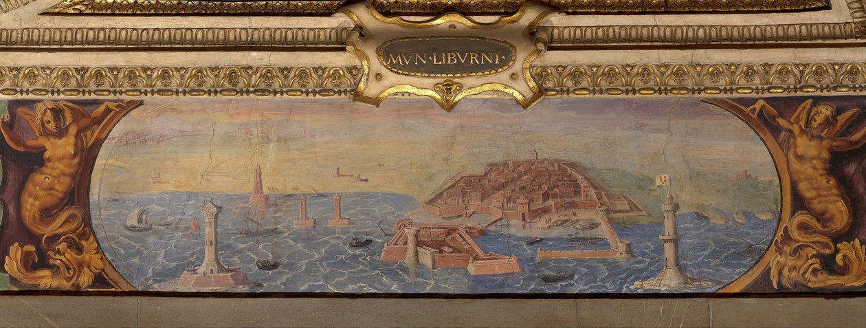Widok Livorno, 1557-1558 autorstwa Giorgio Vasari