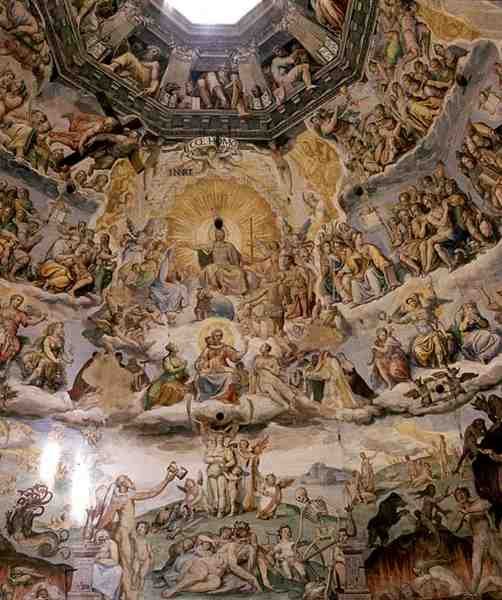 Sąd Ostateczny, fragment kopuły katedry Duomo autorstwa Giorgio and Zuccari Federico  Vasari