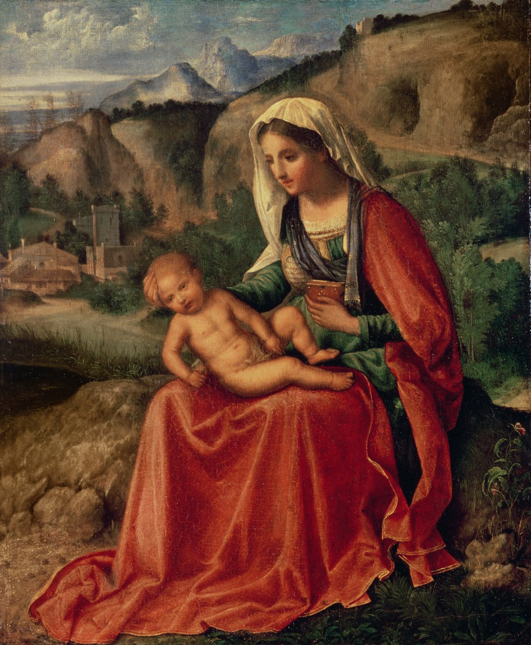 Dziewica z Dzieciątkiem w krajobrazie, ok.1503 autorstwa Giorgione da Castelfranco