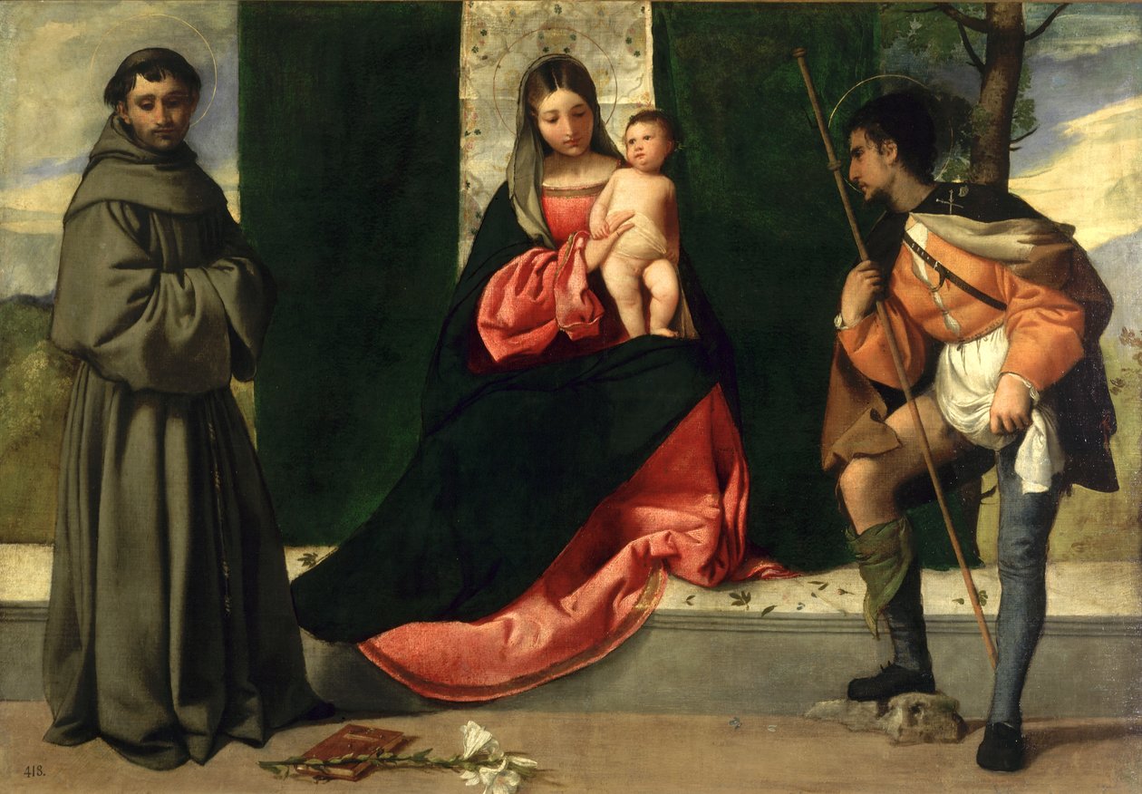 Dziewica z Dzieciątkiem ze św. Antonim Padewskim i św. Rocco autorstwa Giorgione da Castelfranco