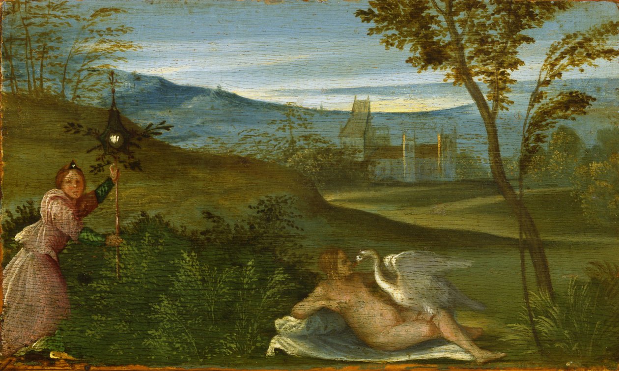 Leda i łabędź, ok. godz. 1500 autorstwa Giorgione da Castelfranco