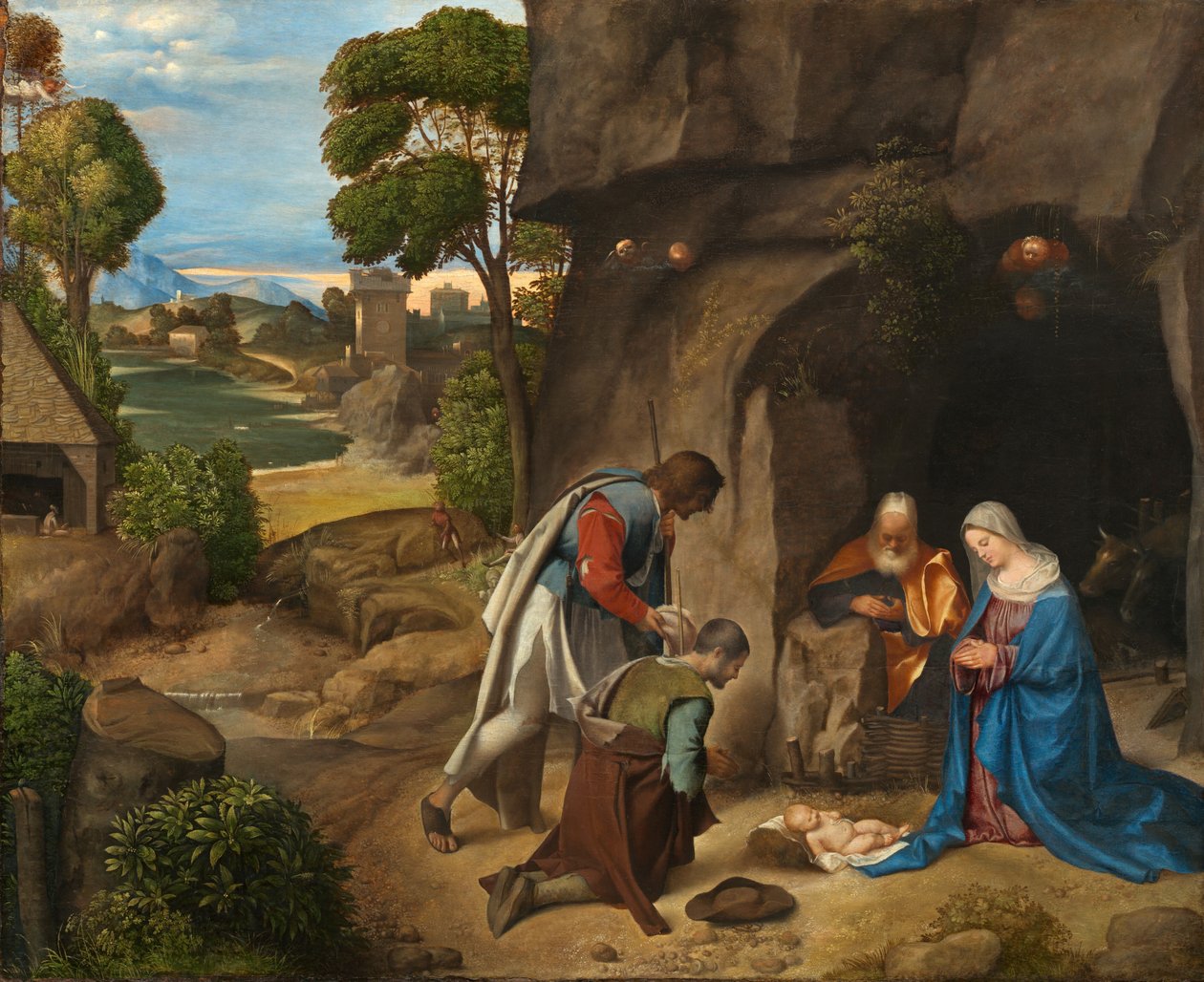 Adoracja pasterzy, 15051510. autorstwa Giorgione
