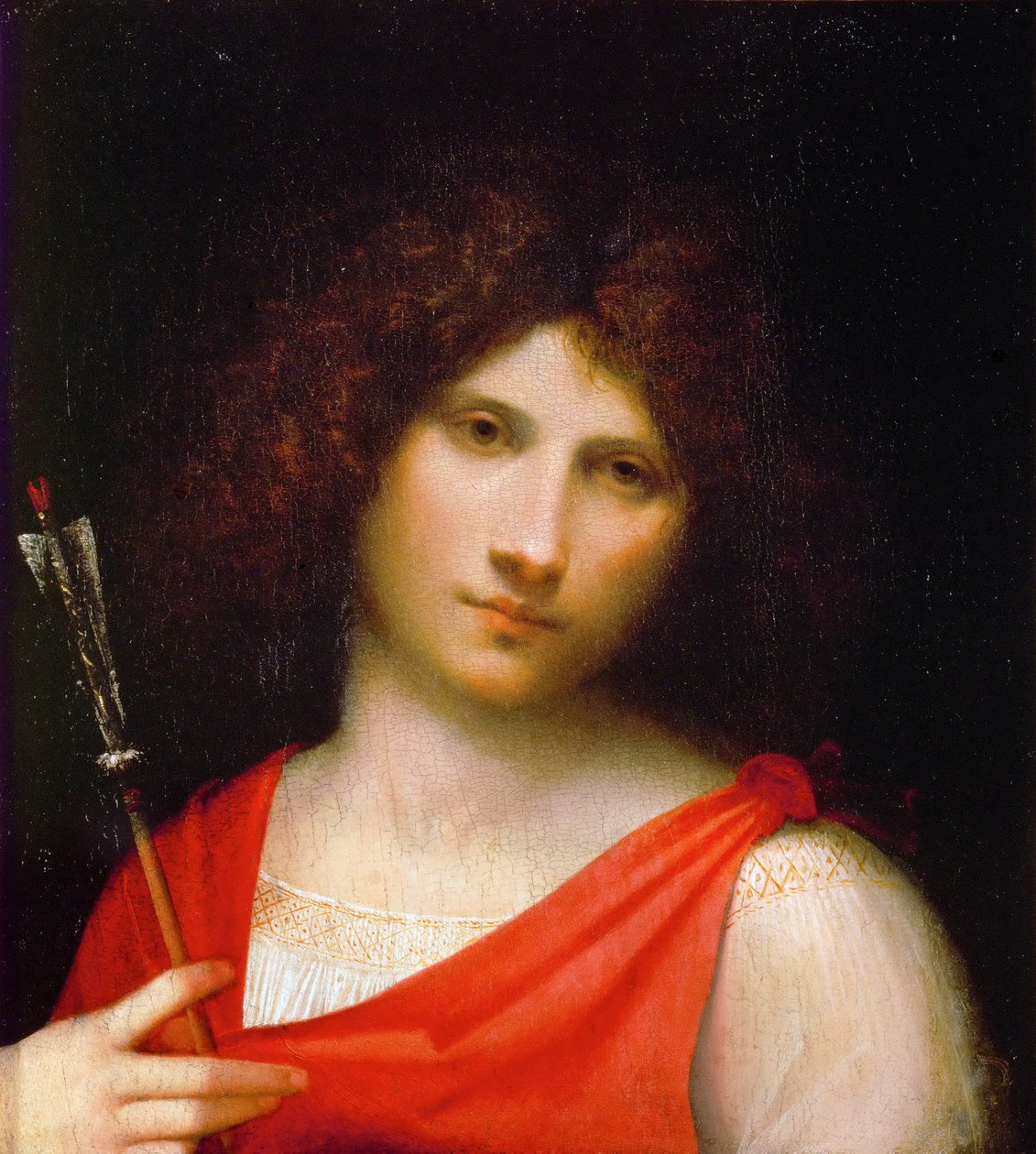 Młody człowiek ze strzałą, c. 1505 autorstwa Giorgione da Castelfranco
