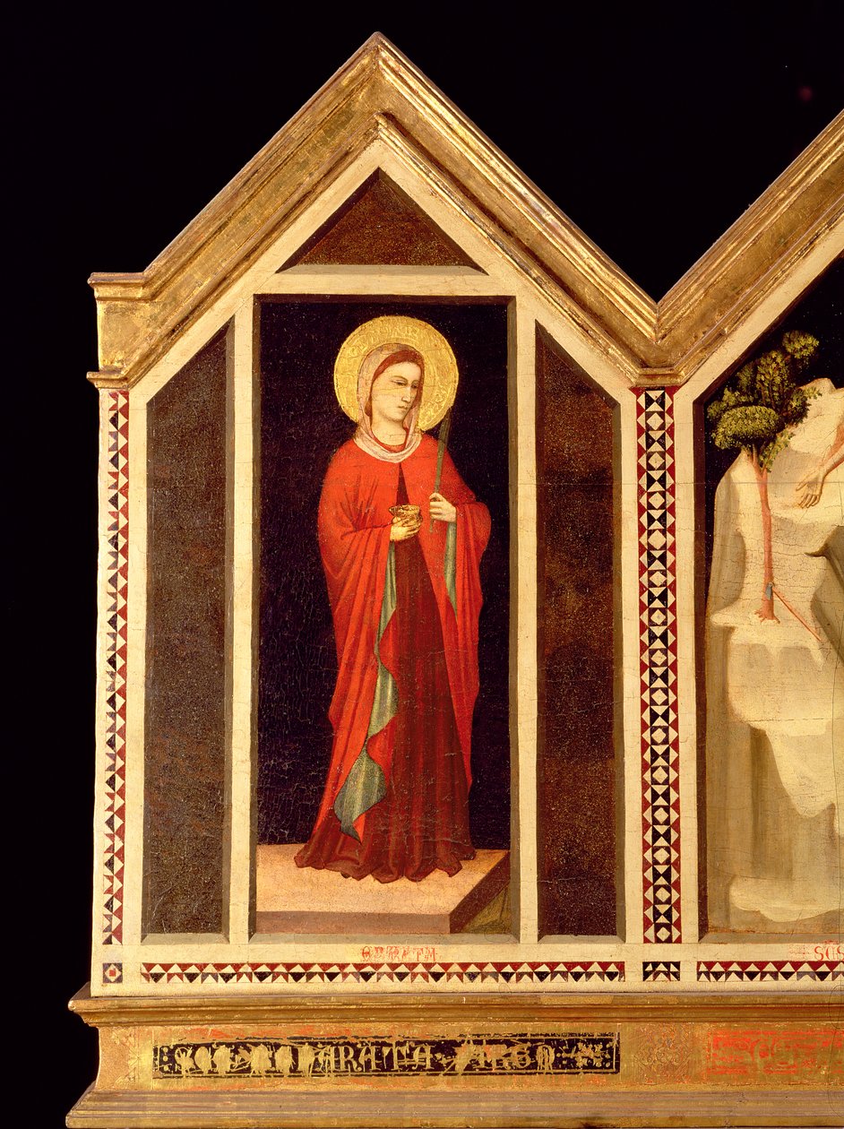 Święta kobieta z poliptyku św. Reparaty (rewers skrajnego prawego panelu) autorstwa Giotto di Bondone