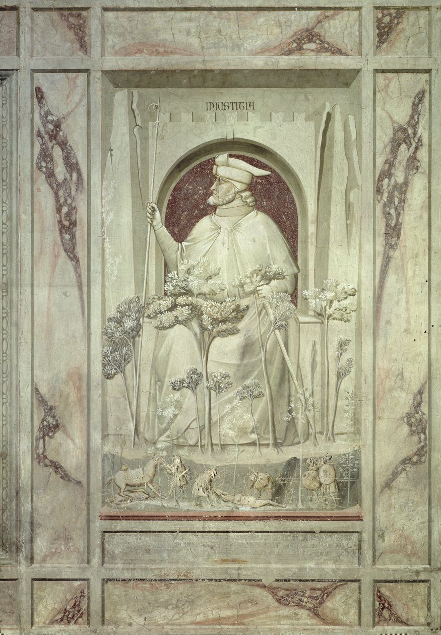 Niesprawiedliwość, ok.1305 autorstwa Giotto di Bondone