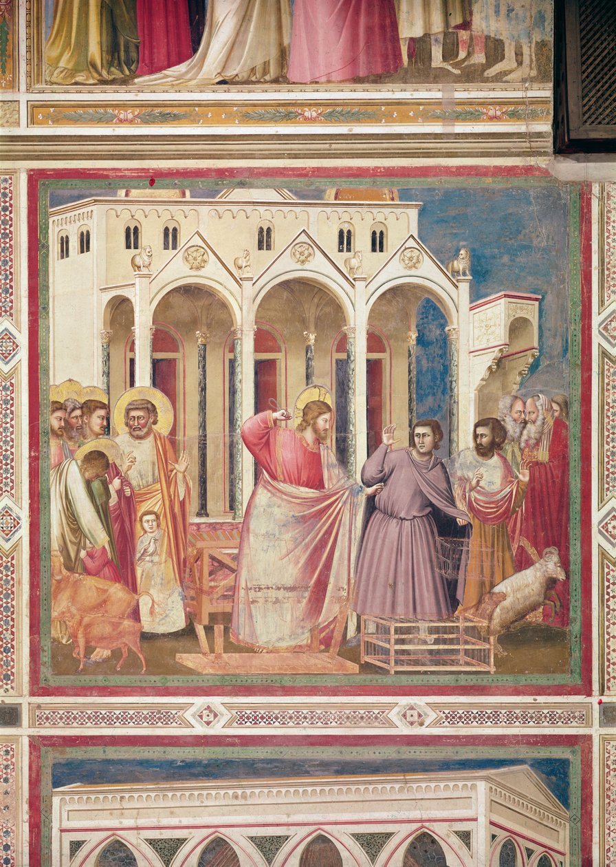Jezus wygania kupców ze świątyni, ok. 1303-05 autorstwa Giotto di Bondone