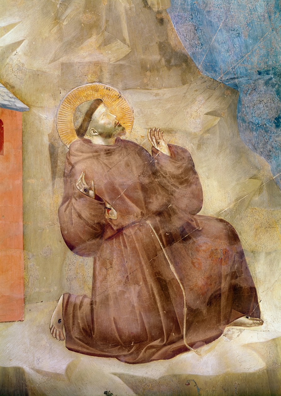 Stygmaty św. Franciszka, fragment św. Franciszka, ok. 1297-99 (detal z 62299) autorstwa Giotto di Bondone