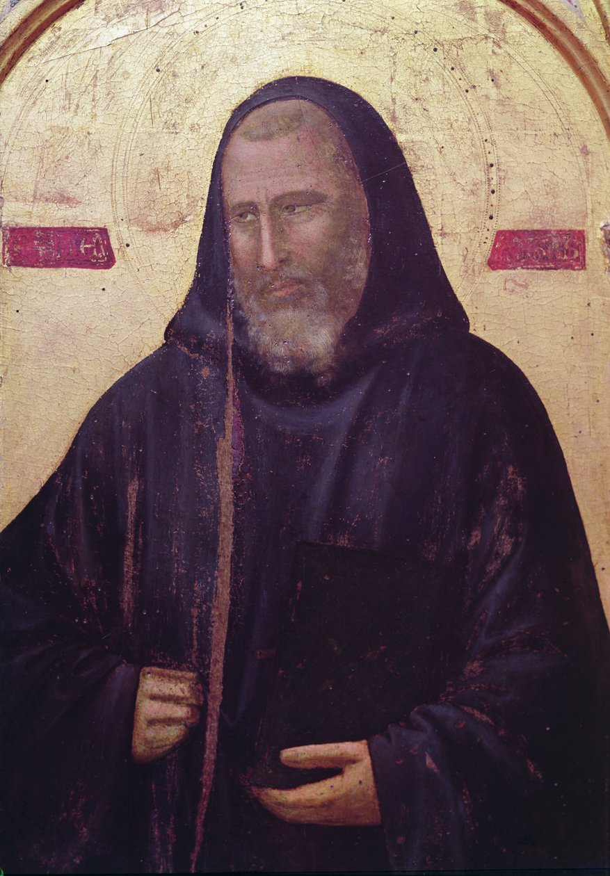 Šv. Benediktas, dešinysis Badijos altoriaus paveikslas, apie 1301 m. (tempera skydelyje) (50341 informacija) autorstwa Giotto di Bondone
