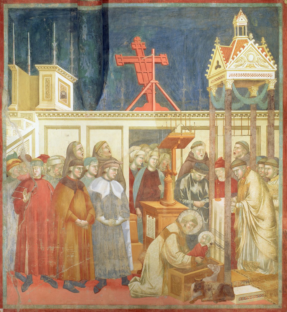 Św. Franciszek z Asyżu Przygotowuje żłóbek w Greccio, 1296-97 autorstwa Giotto di Bondone