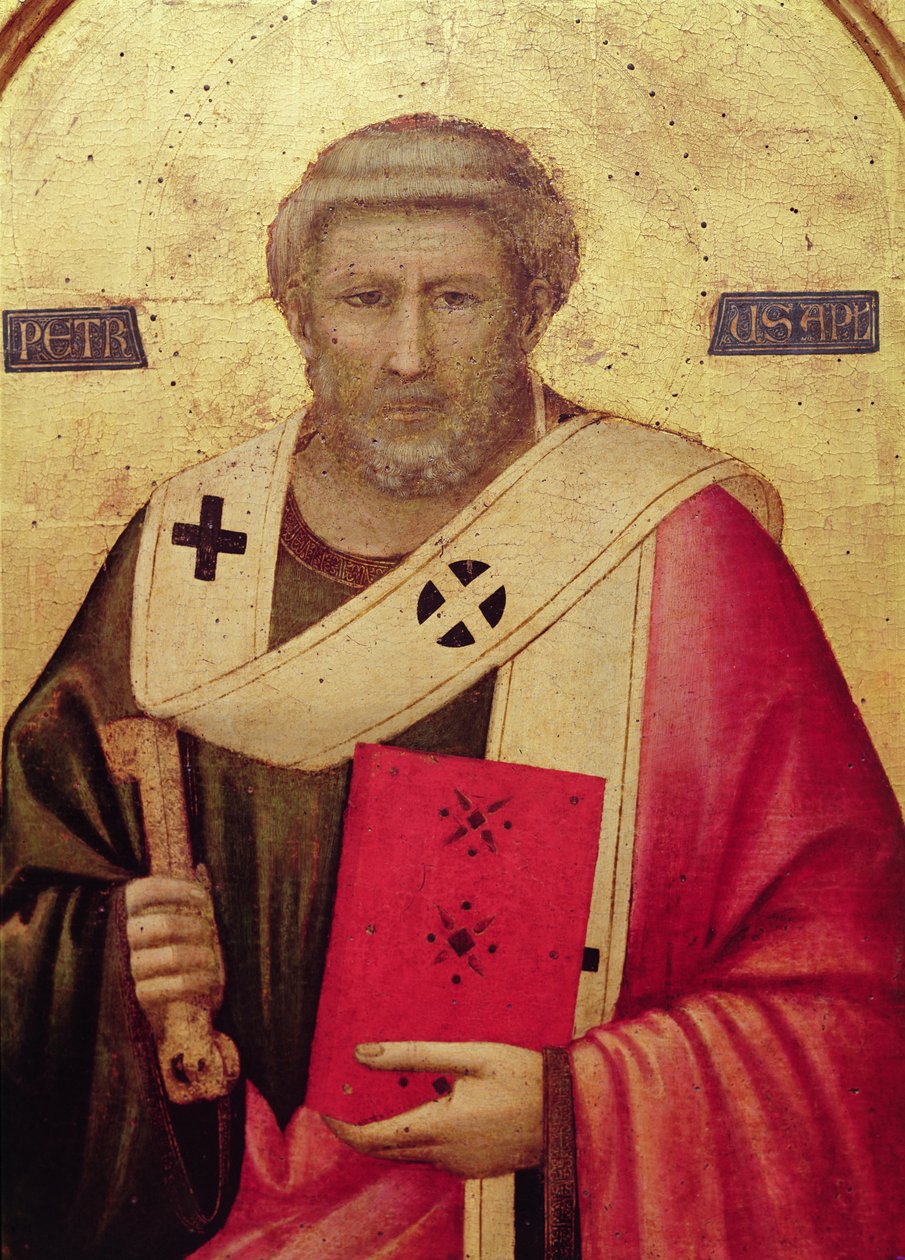 Piotr, prawy panel Ołtarza w Badii, ok. 1301 (tempera na płycie) (detal z 50341) autorstwa Giotto di Bondone