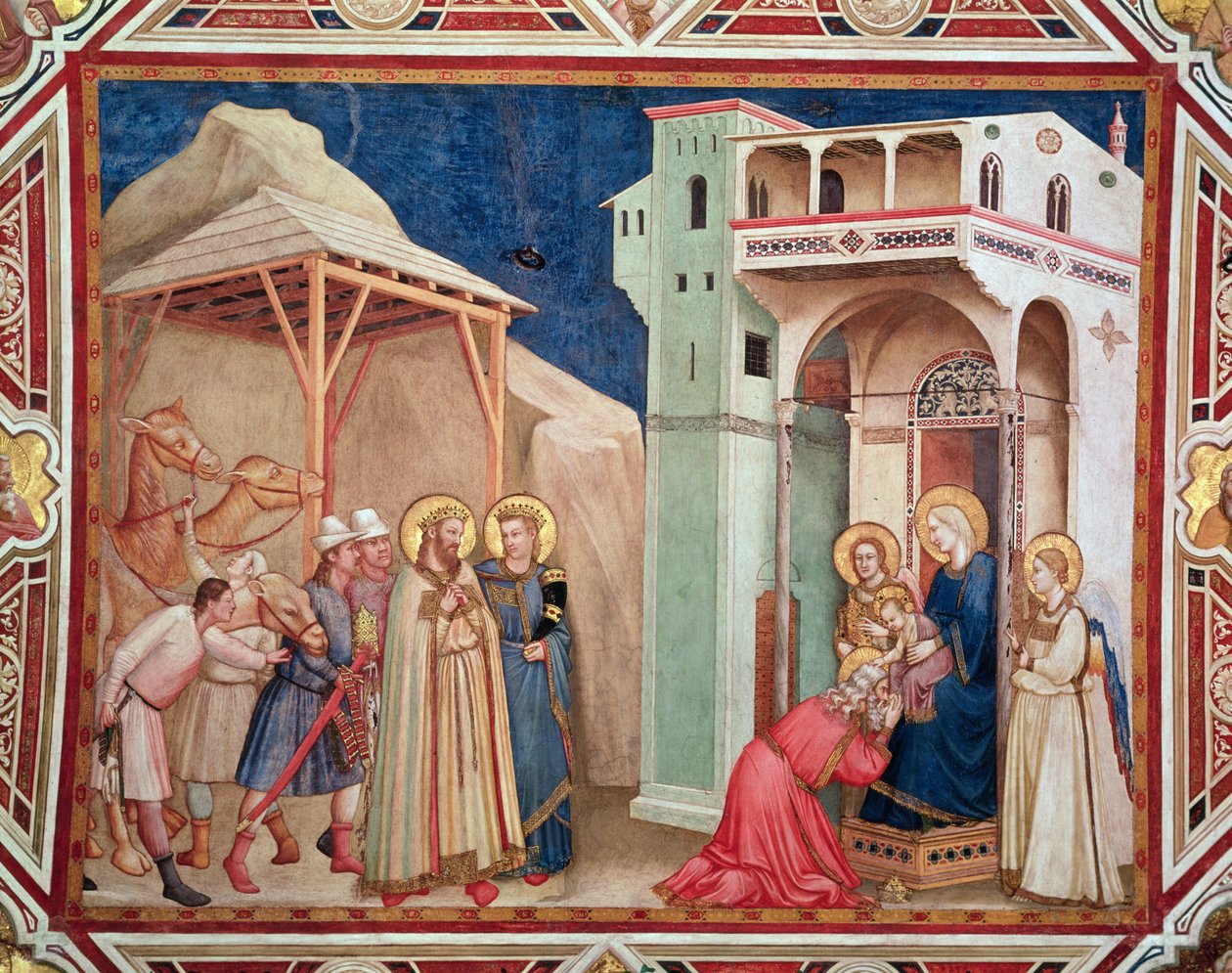 Adoracja Trzech Króli, ok.1320 autorstwa Giotto di Bondone