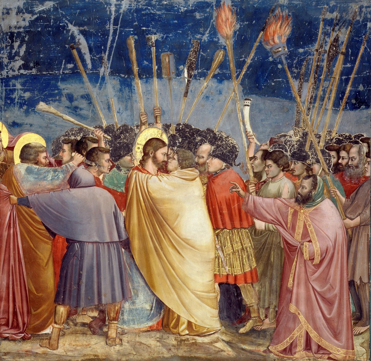 Aresztowanie Chrystusa (Pocałunek Judasza) autorstwa Giotto di Bondone