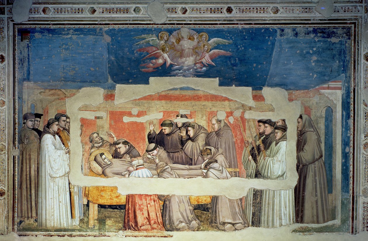 Śmierć św. Franciszka z kaplicy Bardi autorstwa Giotto di Bondone