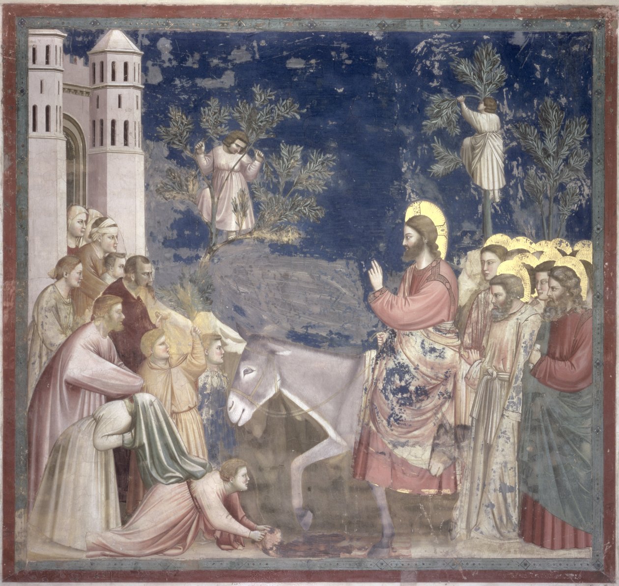 Wejście do Jerozolimy, ok.1305 autorstwa Giotto di Bondone