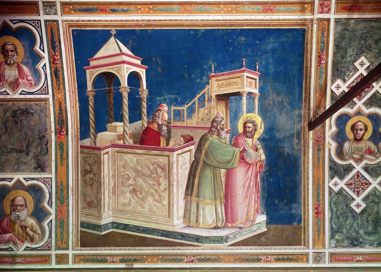 Wypędzenie Joachima ze Świątyni, ok.1305 autorstwa Giotto di Bondone
