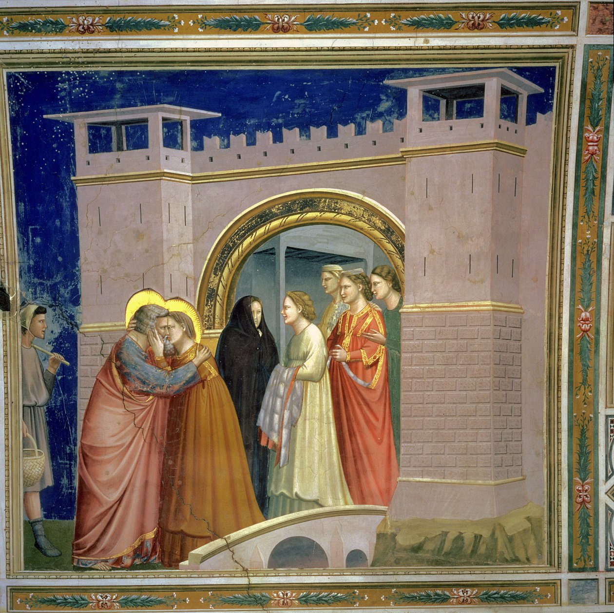 Spotkanie przy Złotej Bramie, ok.1305 Brama w Jerozolimie, ok.1305 autorstwa Giotto di Bondone