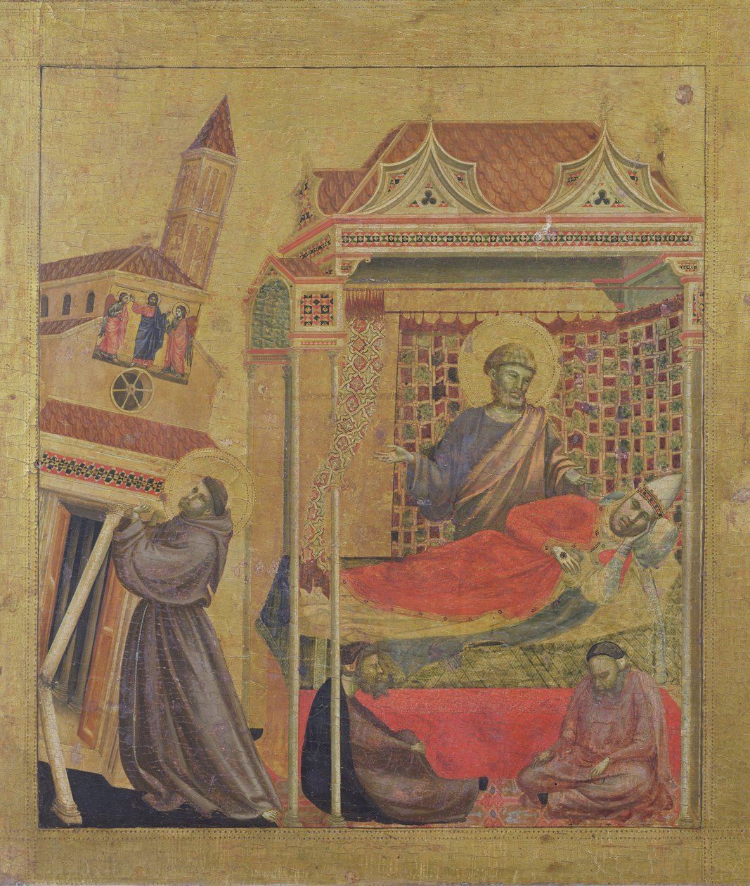 Wizja papieża Innocentego III, ok. 1295-1300 (tempera na panelu) autorstwa Giotto di Bondone