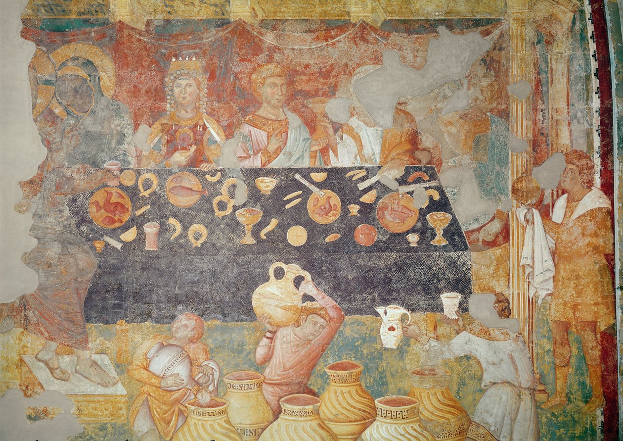 Wesele w Kanie, 1297-99 autorstwa Giotto di Bondone