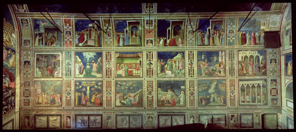 Widok na ścianę północną, ok.1305 autorstwa Giotto di Bondone