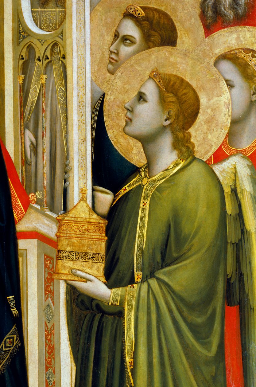 Anioł z ofiarą, Madonna di Ognissanti, ok. 1310 (tempera na panelu) autorstwa Giotto (c.1266 1337)