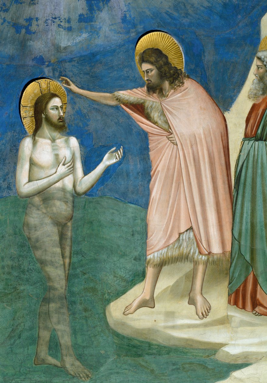 Chrzest Chrystusa, fragment życia i męki Chrystusa, autorstwa Giotto autorstwa Giotto (c.1266 1337)