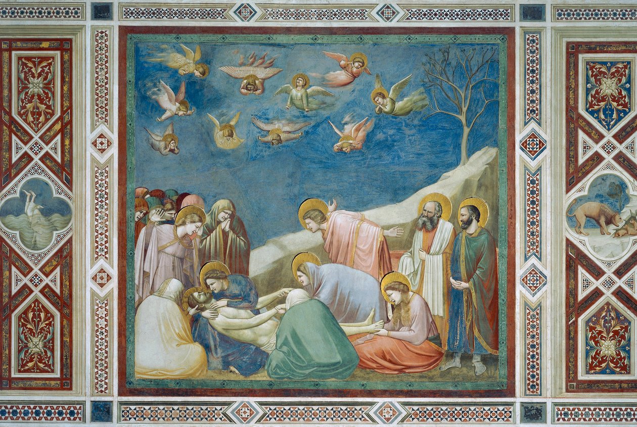 Lament nad martwym Chrystusem, fragment życia i męki Chrystusa autorstwa Giotto (c.1266 1337)