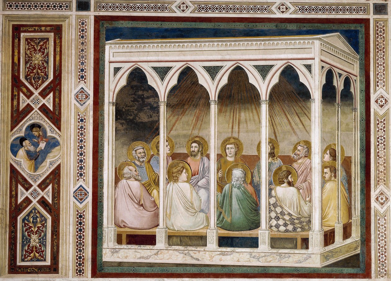 Pięćdziesiątnica, fragment życia i męki Chrystusa, Giotto autorstwa Giotto (c.1266 1337)