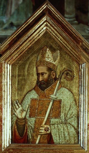 Święty z poliptyku św. Reparaty (środkowy prawy panel) (detal 66557, patrz także 66556-66568) autorstwa Giotto (c.1266 1337)