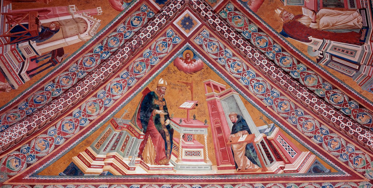 Lekarze Kościoła: św. Augustyn z Hippony (fresk autorstwa Giotto (c.1266 1337)