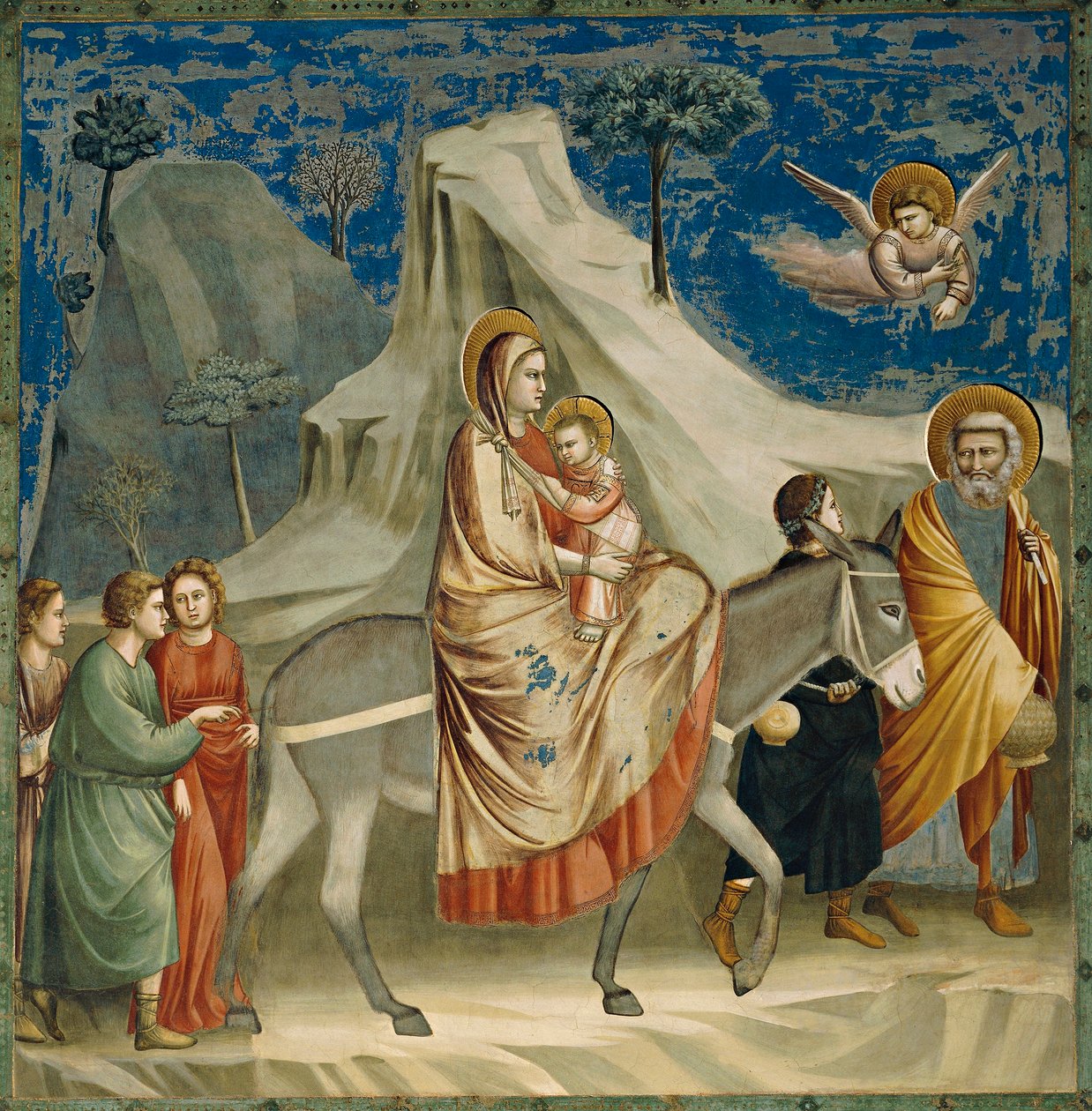 Ucieczka do Egiptu, fragment życia i męki Chrystusa autorstwa Giotto (c.1266 1337)