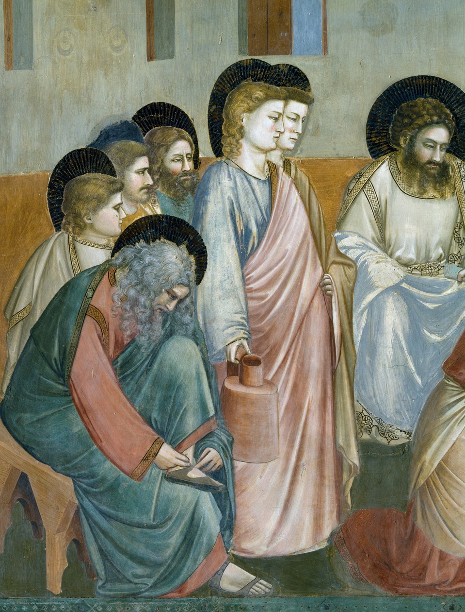 Umycie nóg, fragment życia i męki Chrystusa, autorstwa Giotto autorstwa Giotto (c.1266 1337)