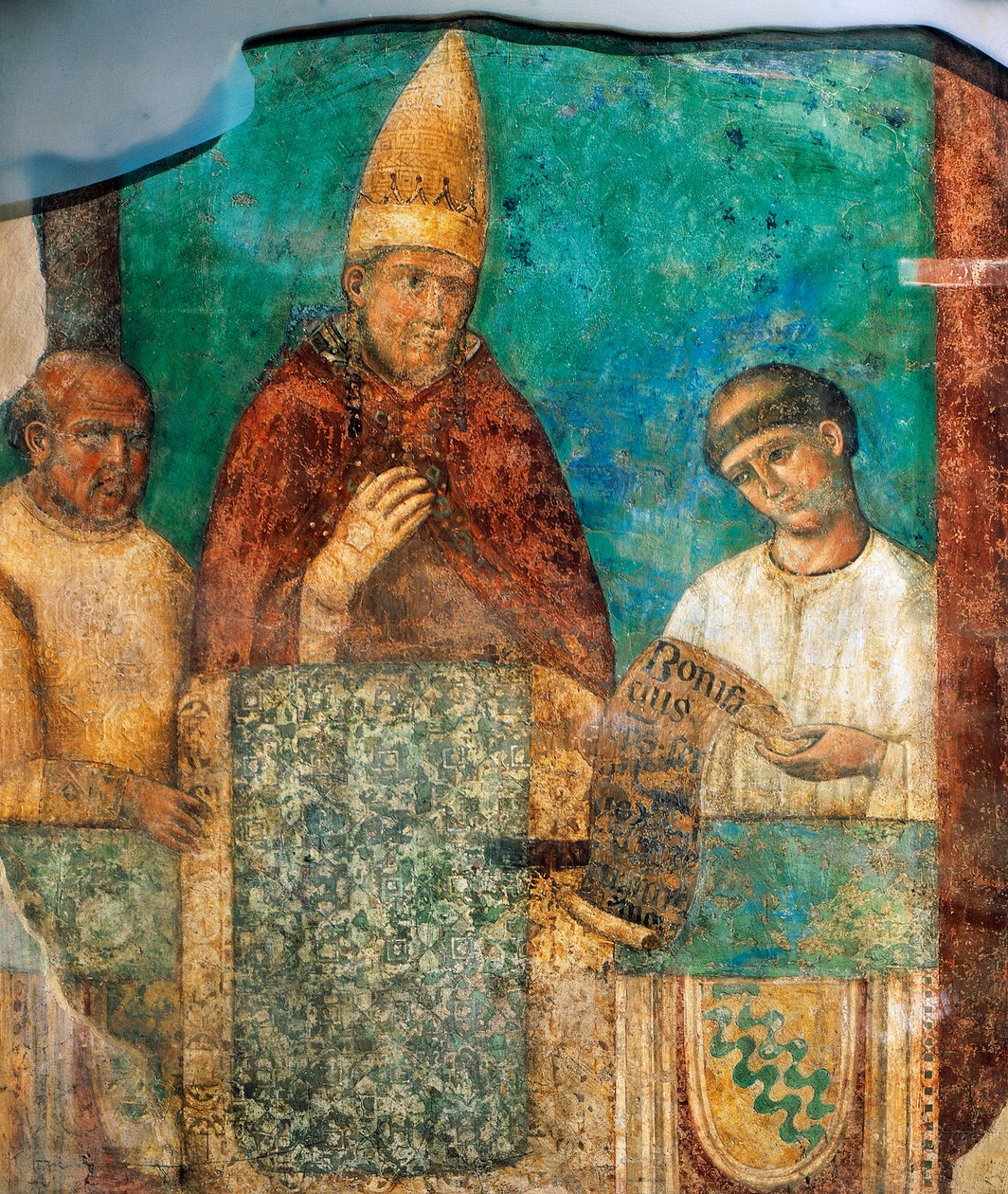 Bonifacy VIII ogłasza Rok Święty, fresk Giotta (1267-ok. 1337), Bazylika św. Jana na Lateranie, Rzym, Włochy autorstwa Giotto (c.1266 1337)