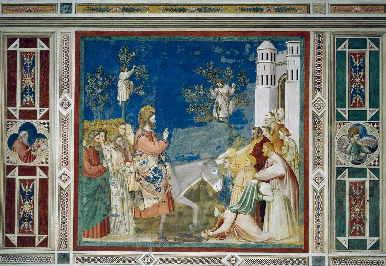 Wejście Jezusa do Jerozolimy, fragment życia i męki Chrystusa, Giotto autorstwa Giotto (c.1266 1337)