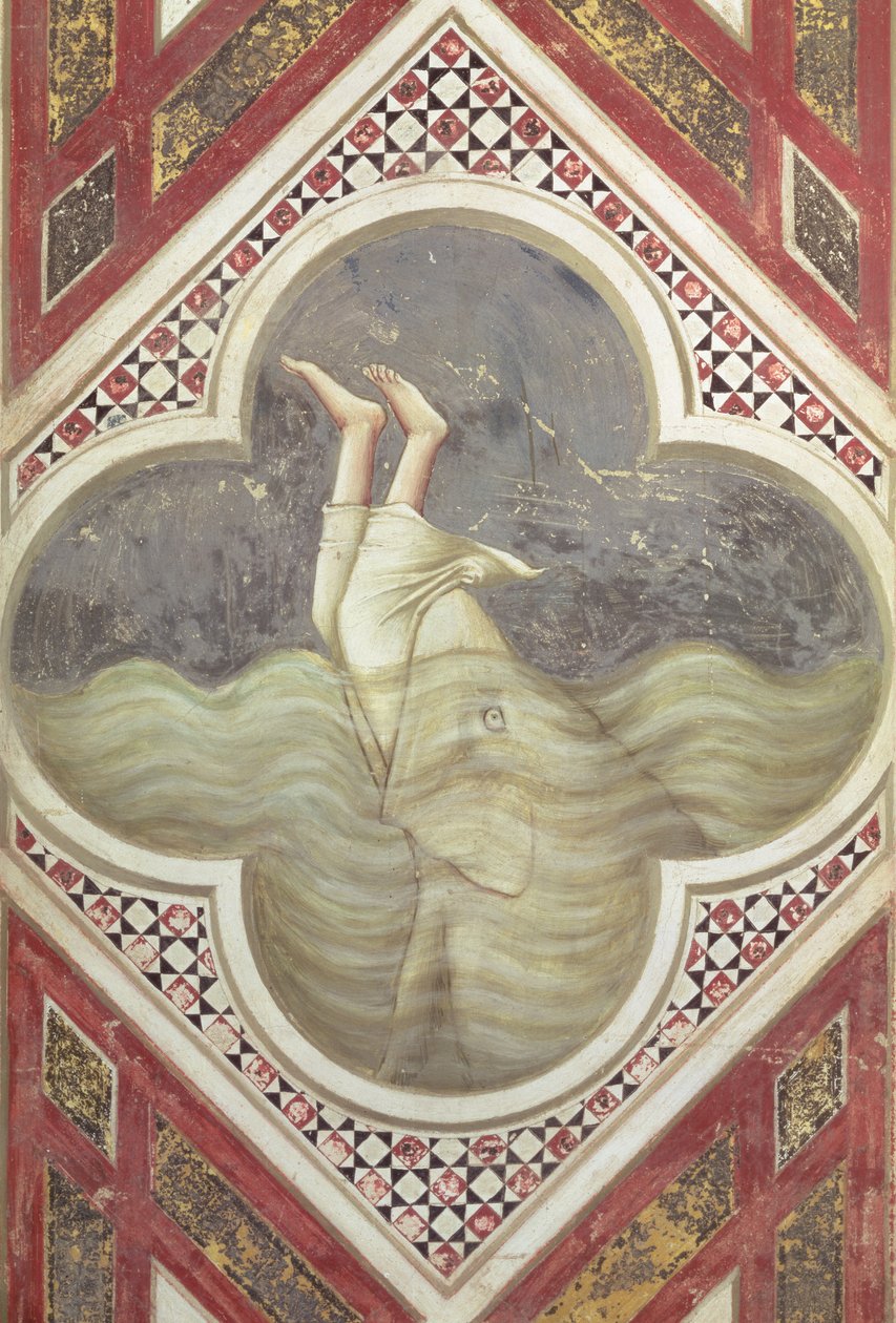 Jonasz i wieloryb, ok. 1305 r. (fresk) autorstwa Giotto (c.1266 1337)
