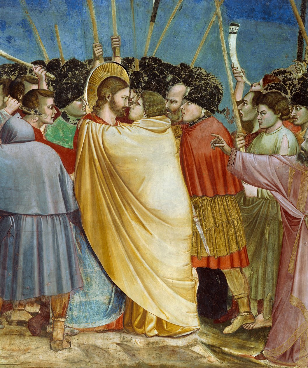 Pocałunek Judasza, fragment życia i męki Chrystusa, Giotto autorstwa Giotto (c.1266 1337)