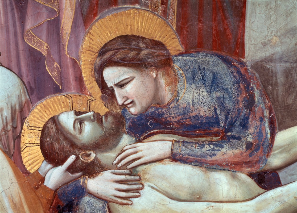 Opłakiwanie Chrystusa, fragment dziewicy (Fresco autorstwa Giotto (c.1266 1337)